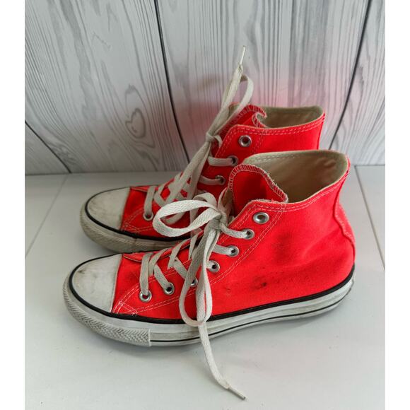 Converse Neon Pink Hi Tops Size Men’s 6 Women’s 8  (READ) R1 - Picture 1 of 11